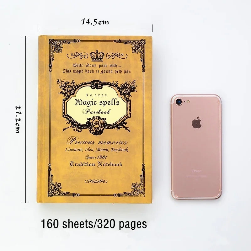 Magic Spell Book – 160-Page Lined Grimoire for Spells, Rituals, Potions & Witchcraft Notes | Pentacle Cover