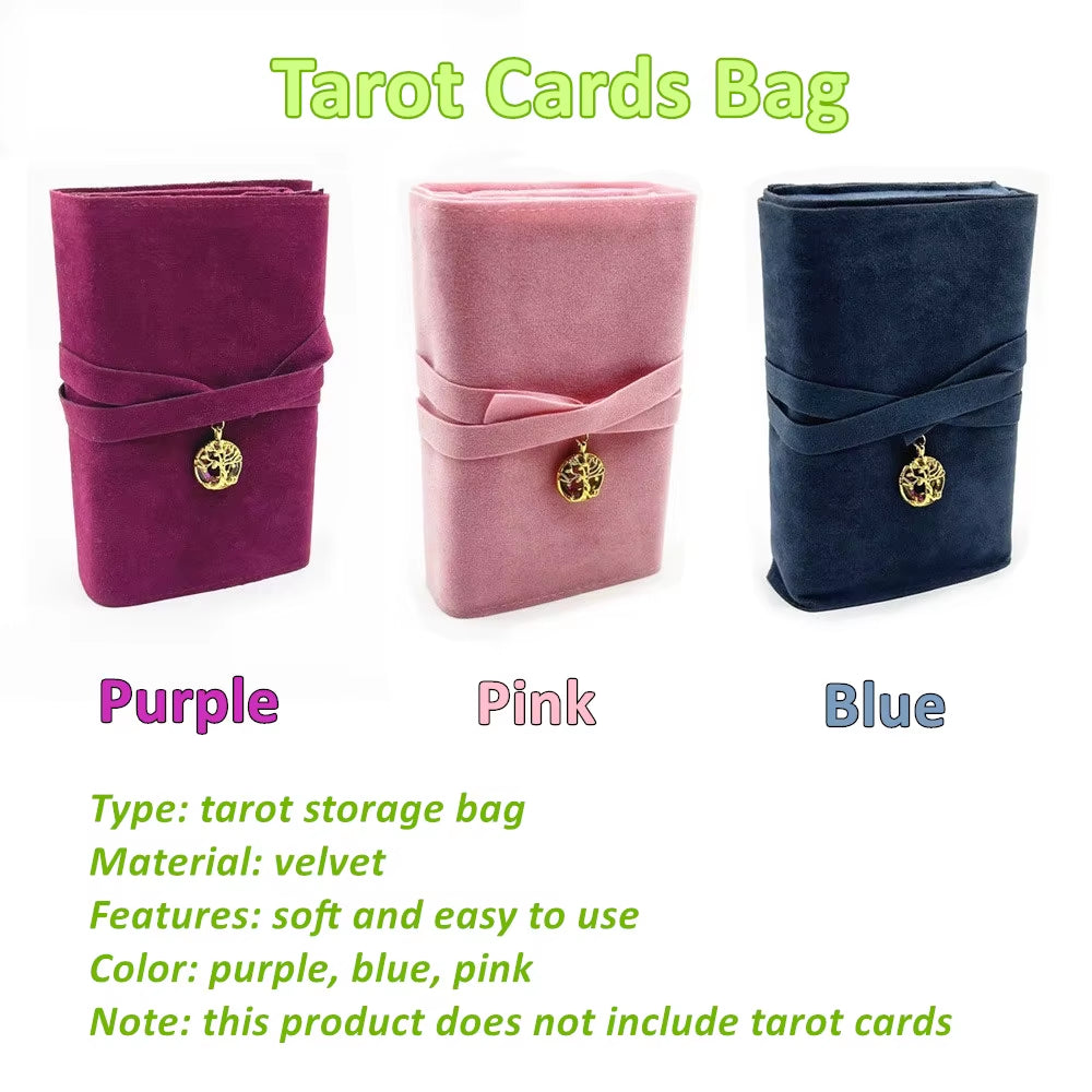 Velvet Tarot Card Pouch – Oracle Deck & Crystal Storage Bag for Witchcraft, Divination, Dice & Jewelry
