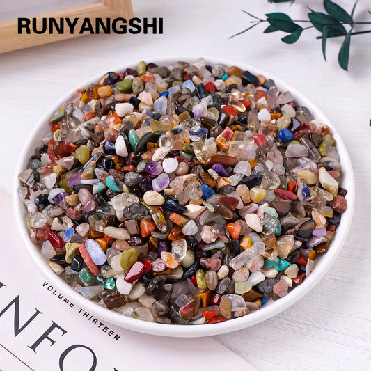 50g Natural Crystal Chip Stones - Mixed Gemstone Gravel for Reiki, Decor, Craft and Spiritual Use