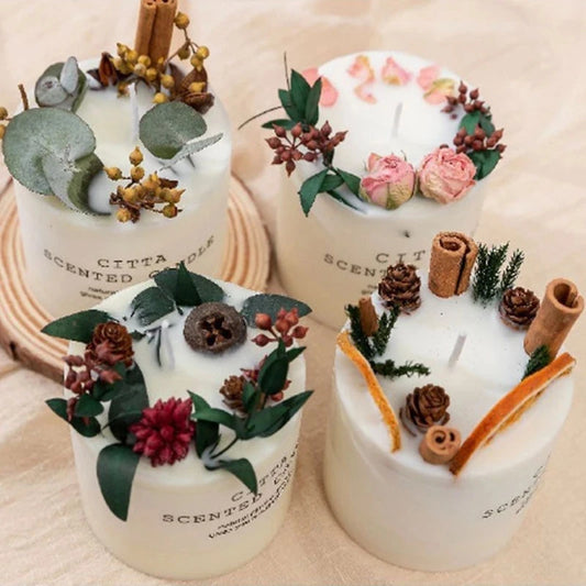 Cylindrical Aromatherapy Smokeless Candle Handcrafted Ritual Candle – Light with Intention