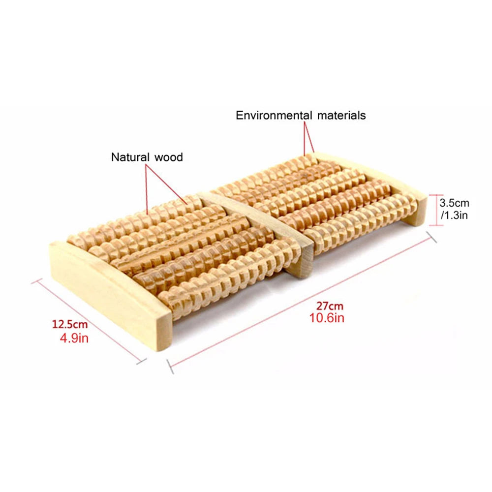 Wooden Foot Roller – Reflexology Massager for Muscle Relief & Circulation Boost