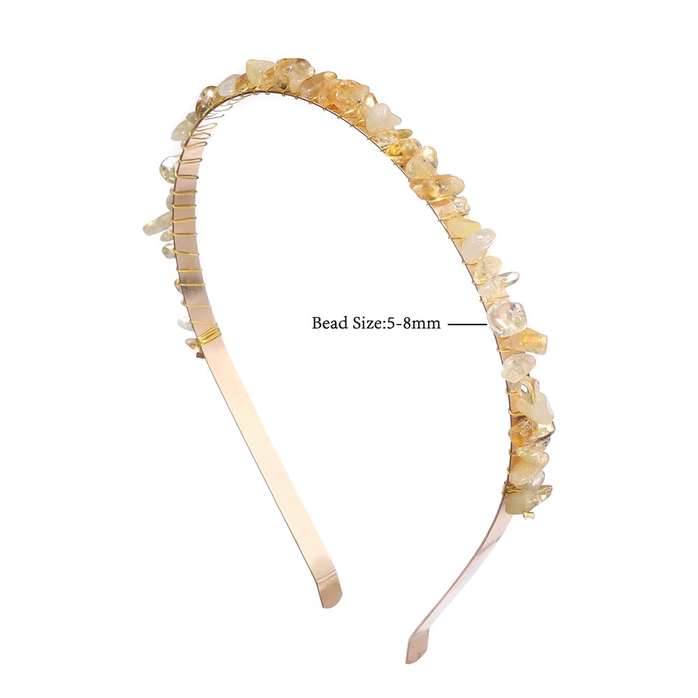 Healing Waters Crystal Hairband – Aquamarine & Chip Stone Design