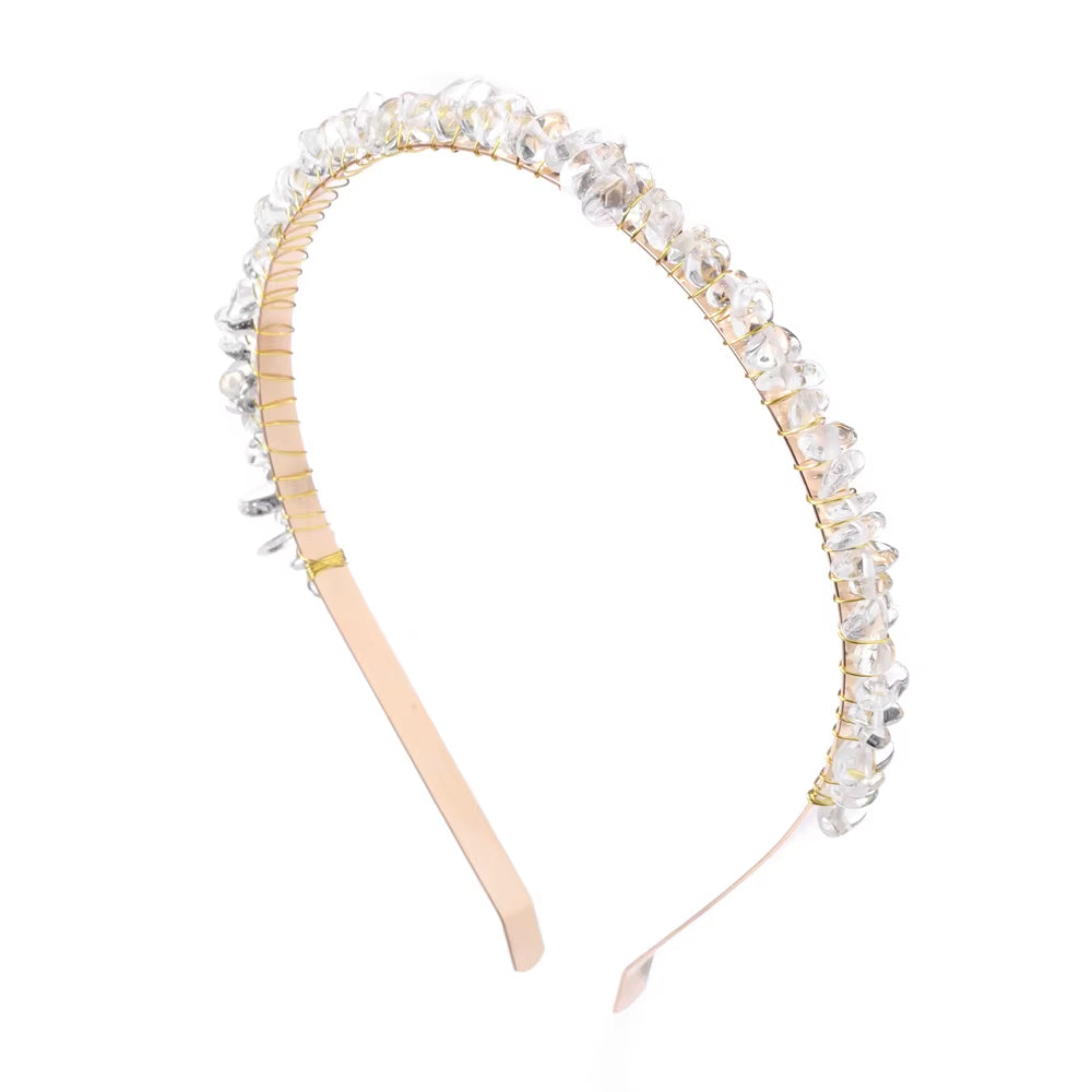 Healing Waters Crystal Hairband – Aquamarine & Chip Stone Design