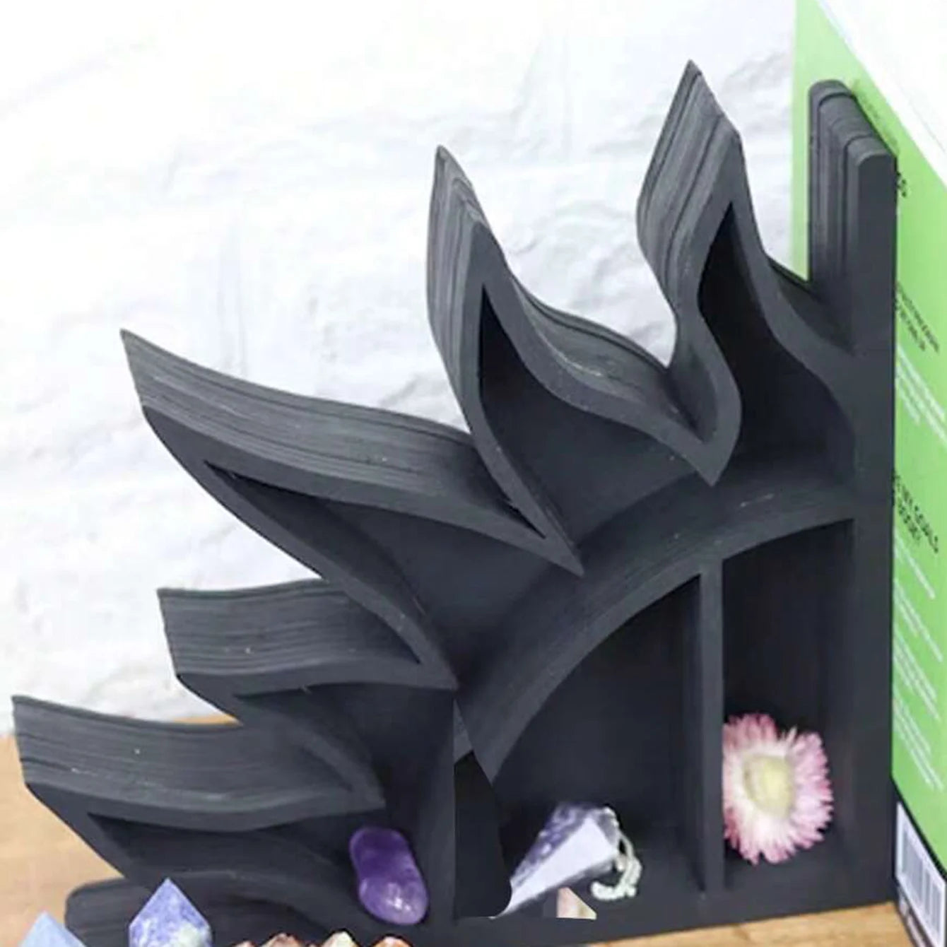 Sun & Moon Crystal Shelf Bookends – Boho Home Decor for Crystals, Books & Altars