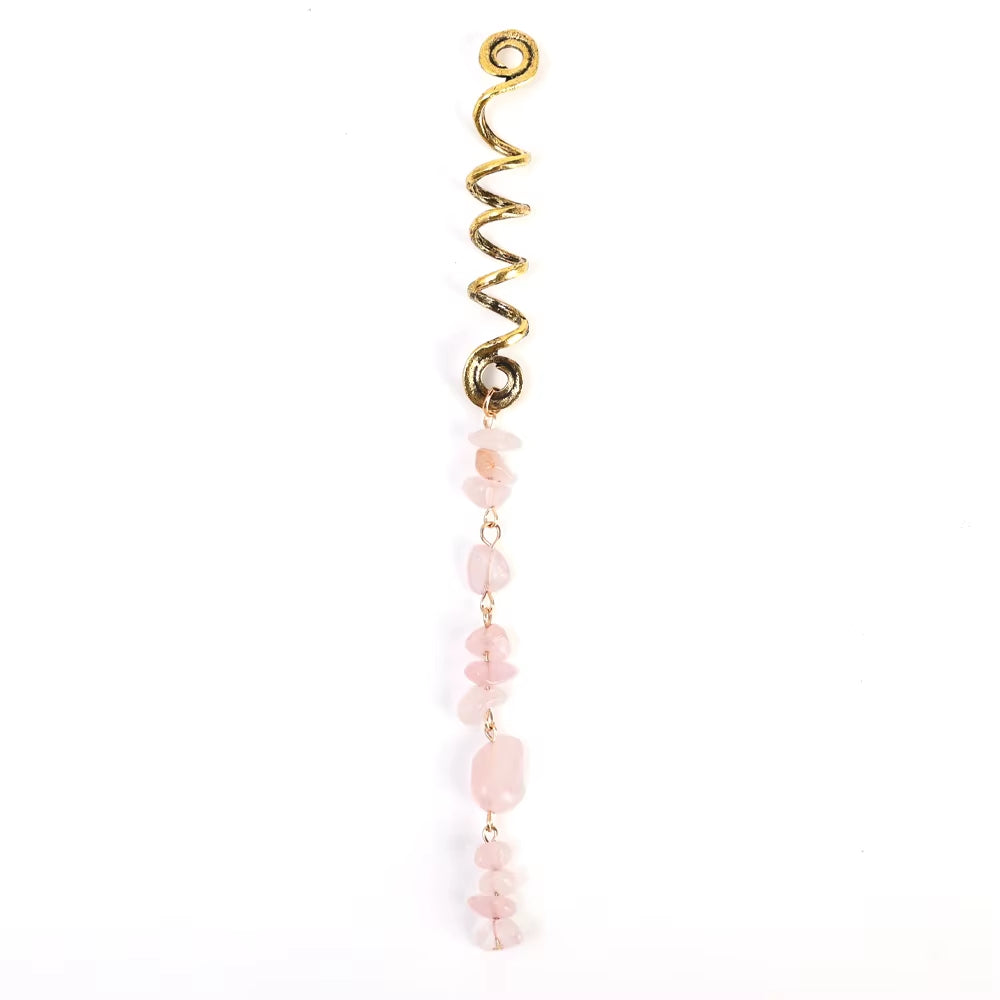 Spiral Gemstone Hair Wrap – Viking Braid & Beard Charm