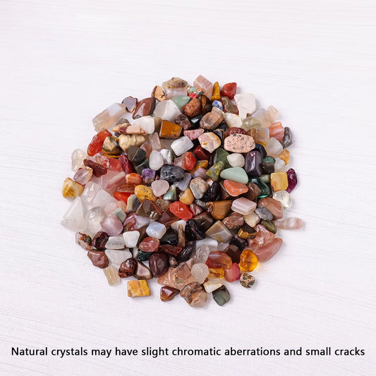 50g Natural Crystal Chip Stones - Mixed Gemstone Gravel for Reiki, Decor, Craft and Spiritual Use