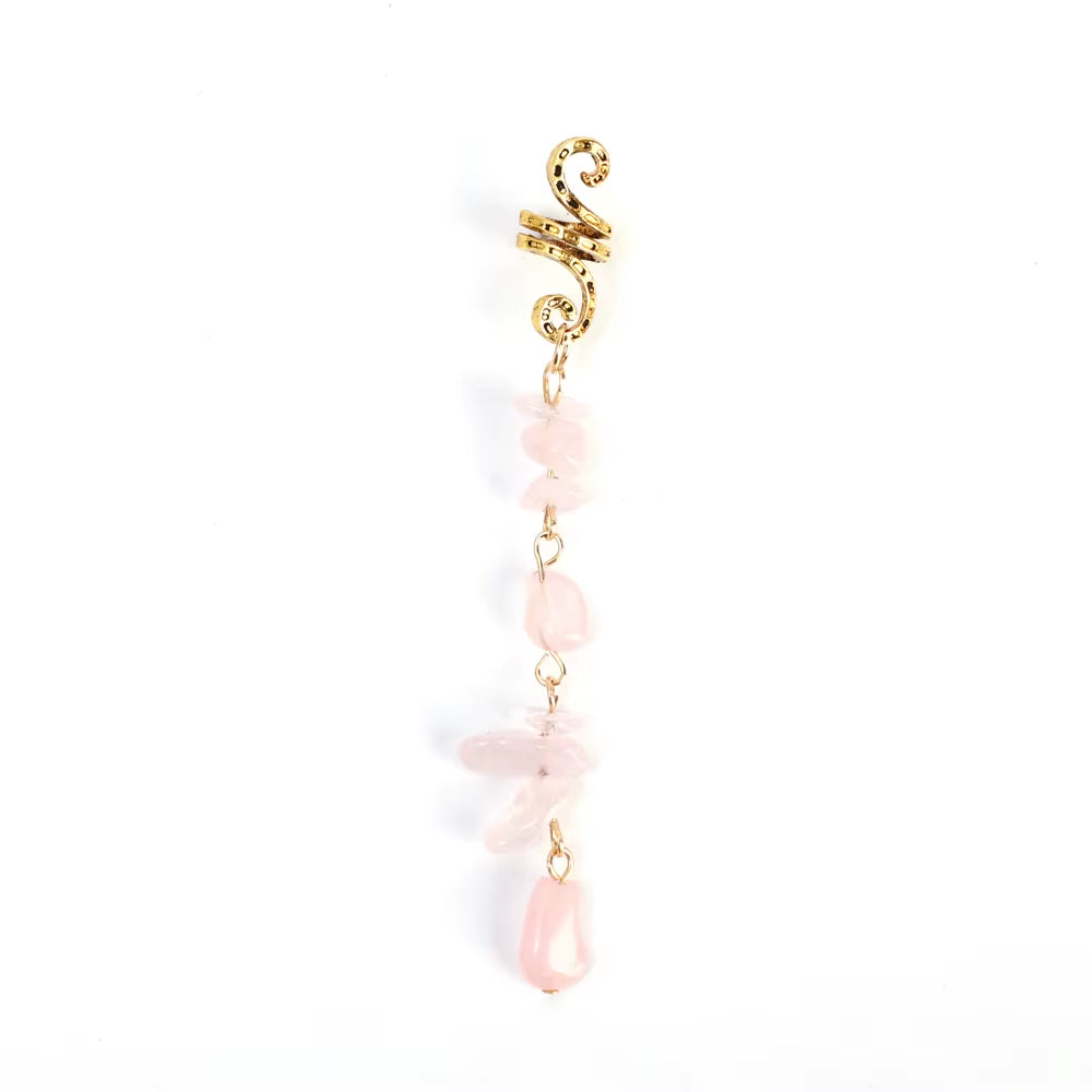 Spiral Gemstone Hair Wrap – Viking Braid & Beard Charm
