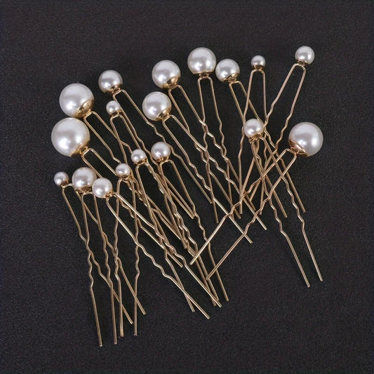 Bridal Pearl Cluster Hair Pins – Set of 18 Elegant Clips